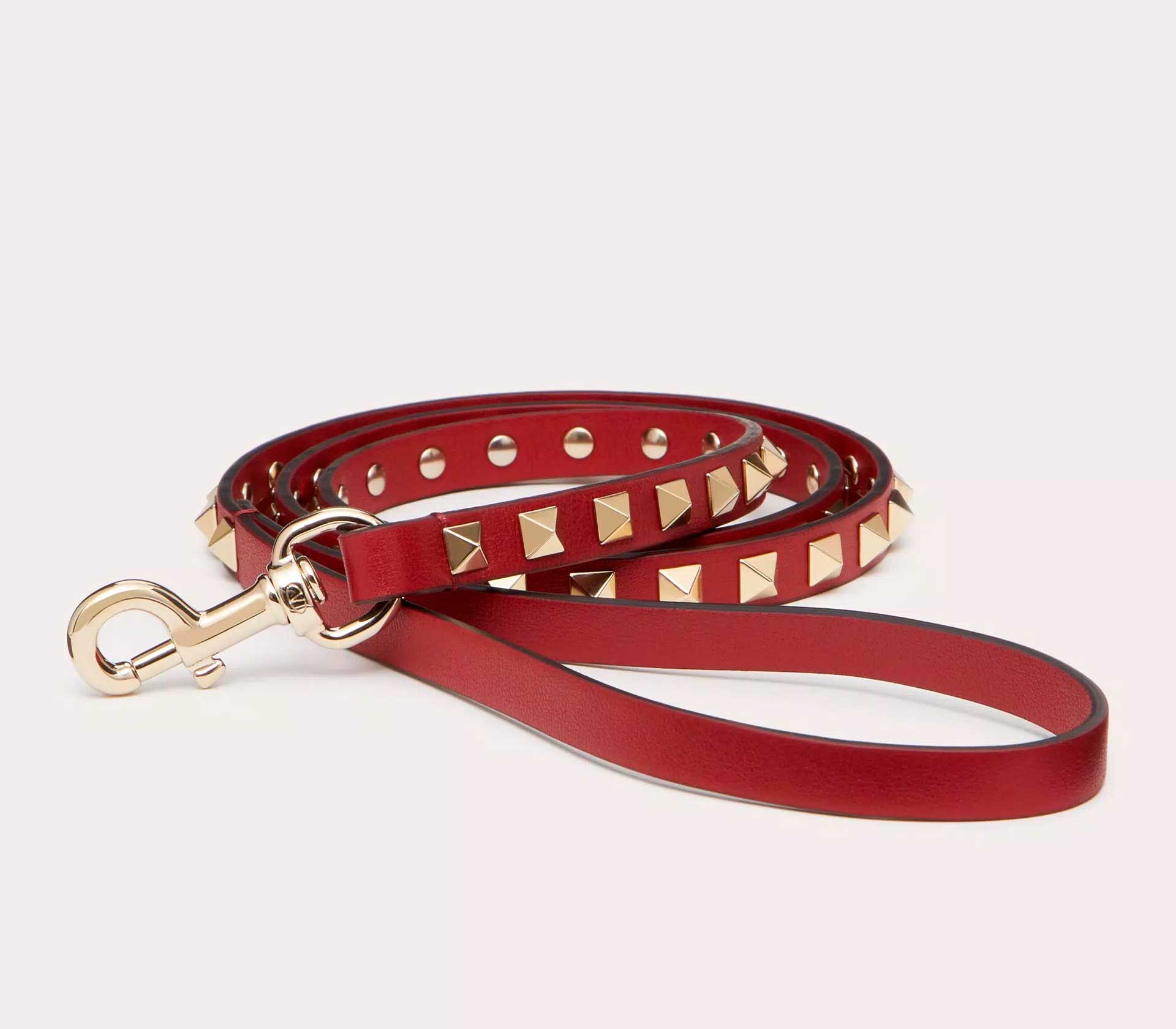 Guia de Coleira Rockstud Vermelho